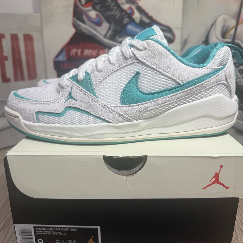 New Jordan CMFT Era Women’s Size 7.5,8 White Sail Washed Teal Sneakers HJ6778113
